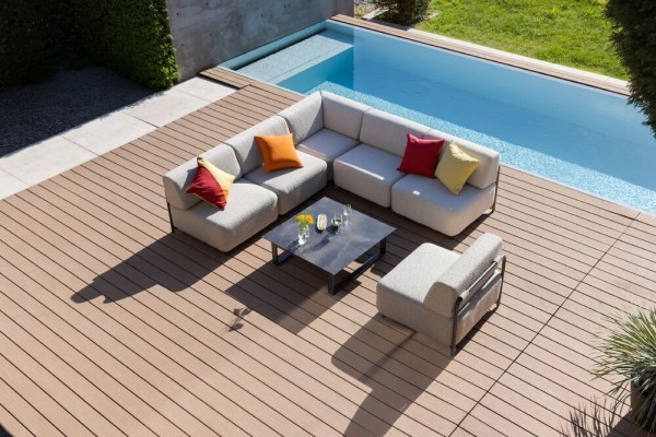 TRIBE rohový díl - antracit/béžová