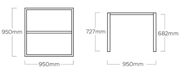 Stolová kostra CUBIC 95x95cm - antracit