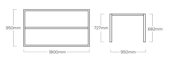 Stolová kostra CUBIC 180x95 cm - stříbrná