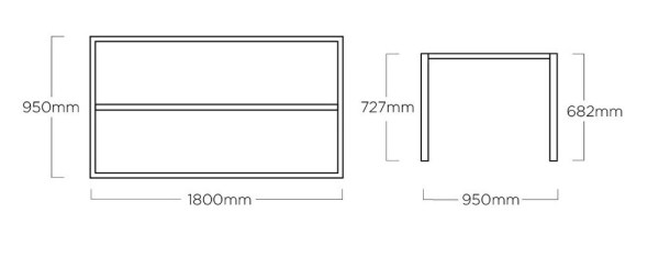 Stolová kostra CUBIC 180x95 cm - bílá