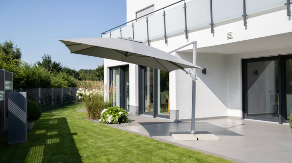 Slunečník KETTLER EASY TURN 300x300 cm - stříbrná / antracit - voděodolný