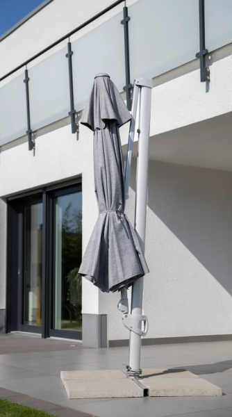 Slunečník KETTLER EASY TURN 300x300 cm - stříbrná / antracit - voděodolný