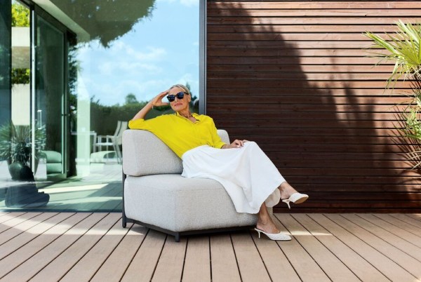 TRIBE křeslo/středový díl - antracit/béžová