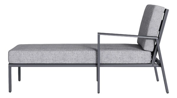 ZENITH ukončovací lehátkový díl pravý - matný antracit/světle šedá