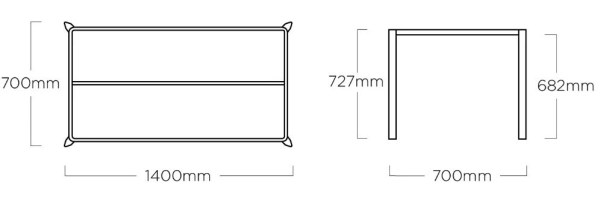 Stolová kostra EDGE 140x70cm - antracit
