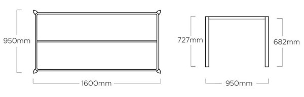 Stolová kostra EDGE 160x95cm - antracit