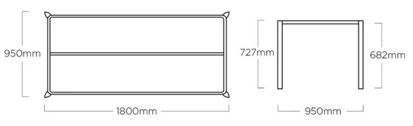 Stolová kostra EDGE 180x95cm - antracit