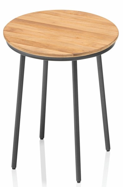 TRIBE stolek o 40 cm - antracit/teak