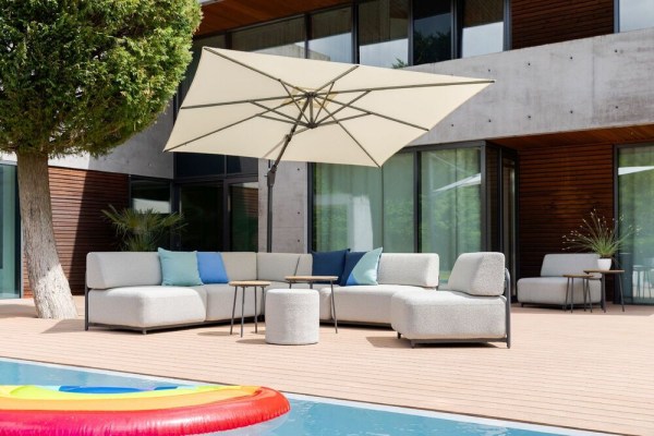 TRIBE stolek o 40 cm - antracit/teak