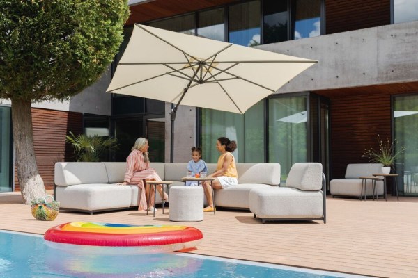 TRIBE stolek o 40 cm - antracit/teak