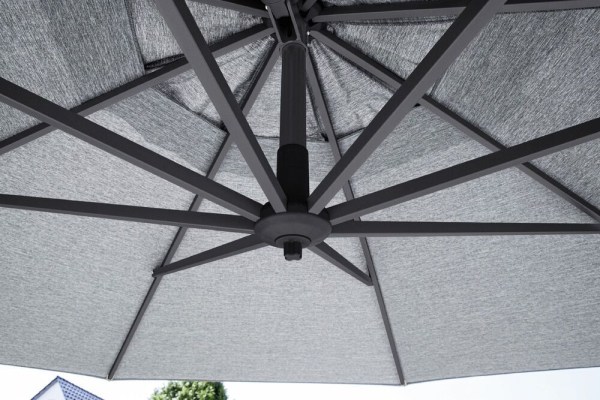 Slunečník KETTLER EASY TURN 300x300 cm - matný antracit/světle šedý - voděodolný