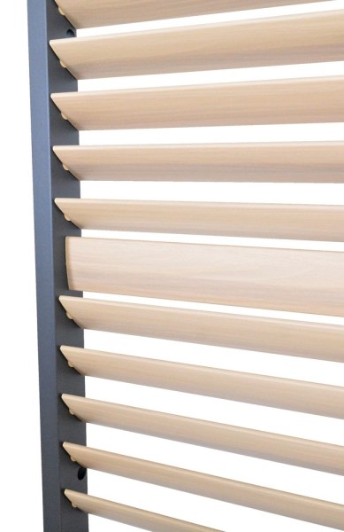 PANEL ZASTÍNĚNÍ WOOD, SKLÁPĚCÍ LAMELY, HORIZONTÁLNÍ 1,3 m pro bioklimatickou pergolu