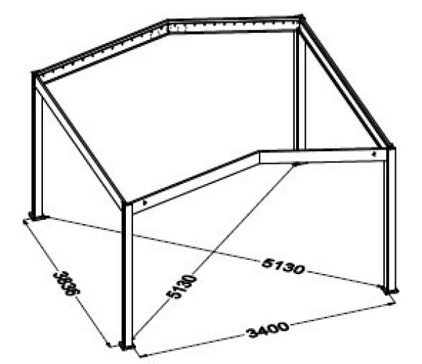 Bioklimatická pergola APEX 4x3,6 m, hliník - volně stojící