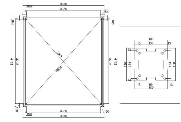 Bioklimatická pergola APEX 4x3,6 m, hliník - volně stojící