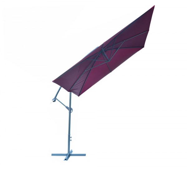 Slunečník kovový NEPROMOKAVÝ 8080 - 270x270cm- bordó