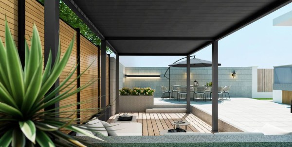 Bioklimatická pergola INTRO PLUS 6x3 m, hliník - volně stojící
