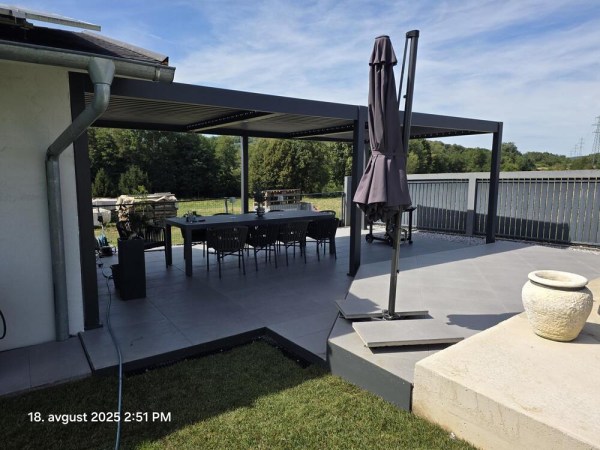 Bioklimatická pergola INTRO DUO 7,2x3,6 m, hliník - volně stojící