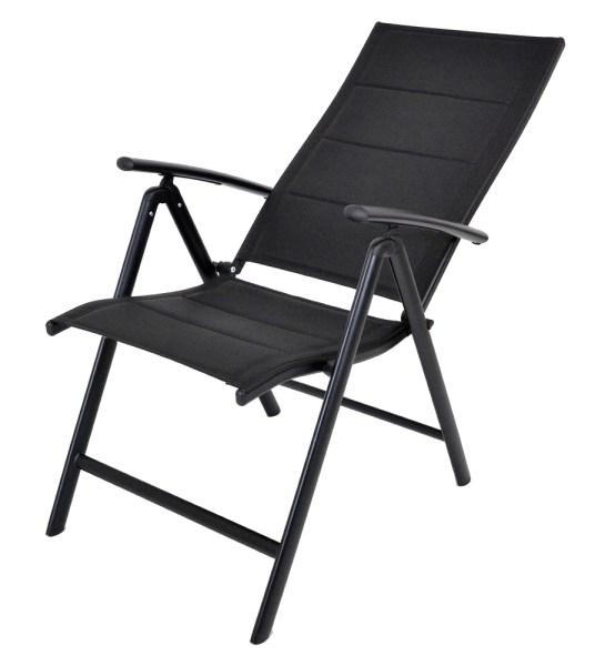  ZWC-235 zahradní polohovací křeslo hliníkové - černá