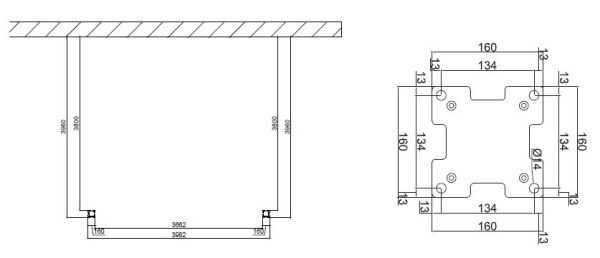 Bioklimatická pergola INTRO DUO 4x4 m, hliník - do stěny