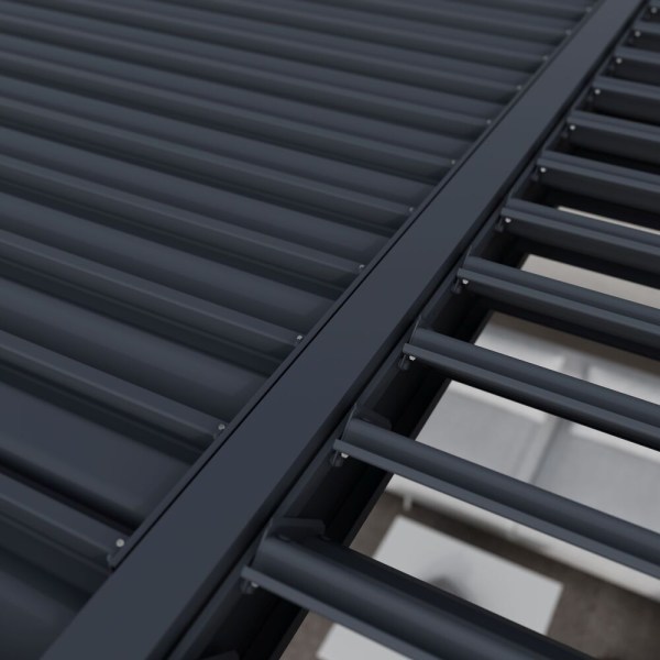 Bioklimatická pergola INTRO DUO 6x4 m, hliník - do stěny