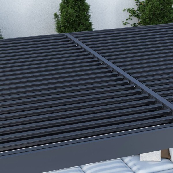 Bioklimatická pergola INTRO DUO 6x4 m, hliník - do stěny