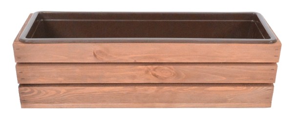 Truhlík MODERN 51 cm - s plastovým květináčem, hnědá