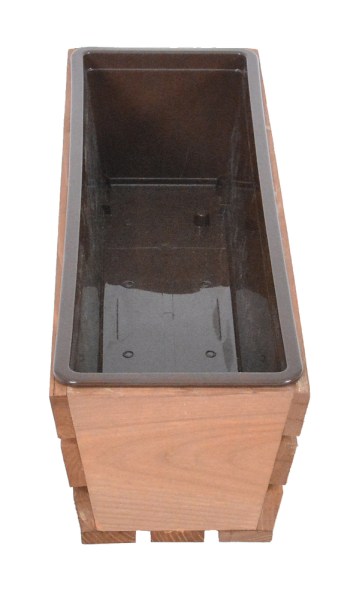 Truhlík MODERN 51 cm - s plastovým květináčem, hnědá