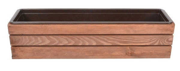 Truhlík MODERN 61 cm - s plastovým květináčem, hnědá