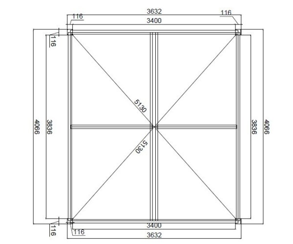 Bioklimatická pergola APEX 4x3,6 m, hliník - volně stojící