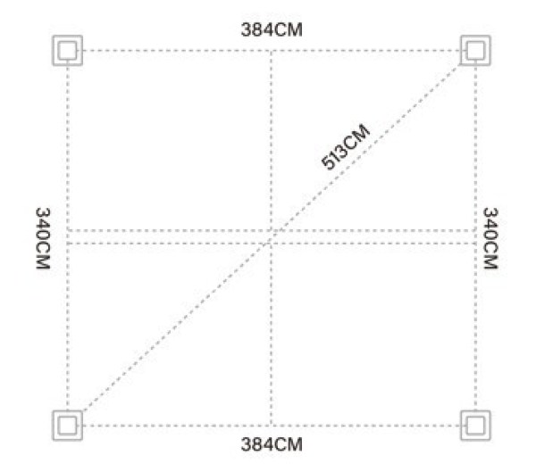 Bioklimatická pergola APEX 4x3,6 m, hliník - volně stojící