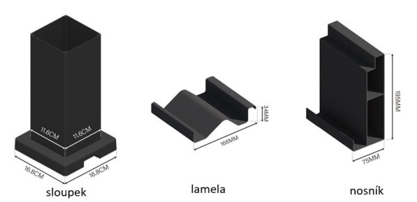 Bioklimatická pergola APEX 4x3,6 m, hliník - volně stojící