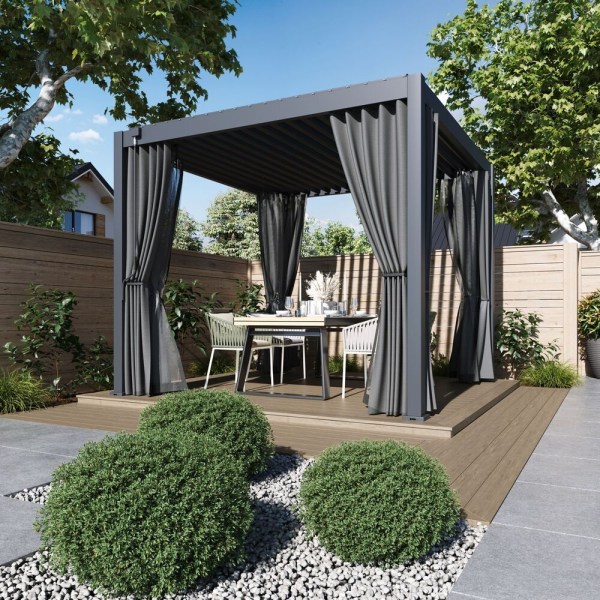 Bioklimatická pergola ECO 3x3 m, ocel - volně stojící