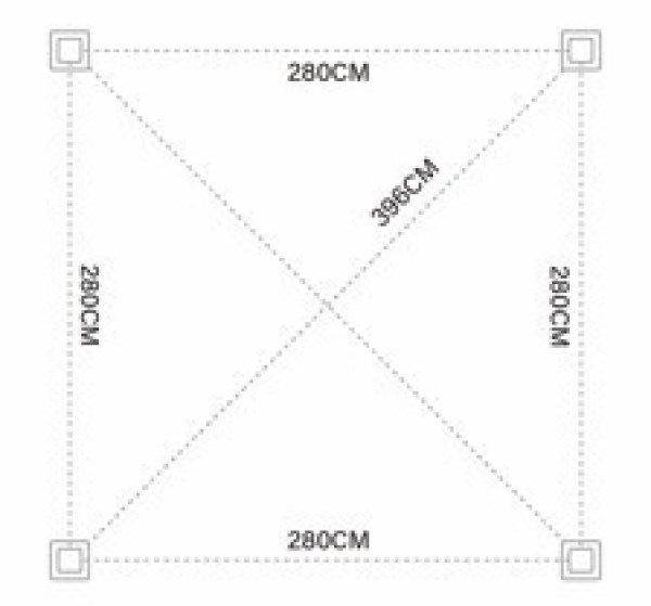 Bioklimatická pergola ECO 3x3 m, ocel - volně stojící