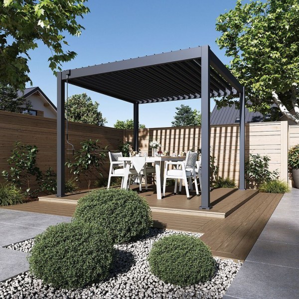 Bioklimatická pergola ECO 3x3 m, ocel - volně stojící