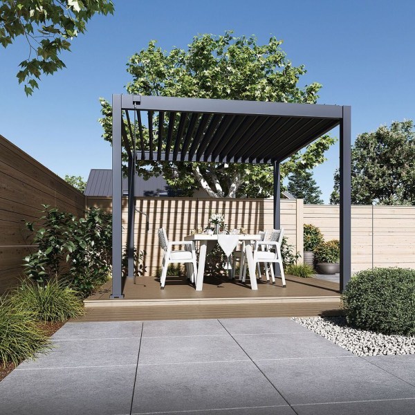 Bioklimatická pergola ECO 3x3 m, ocel - volně stojící