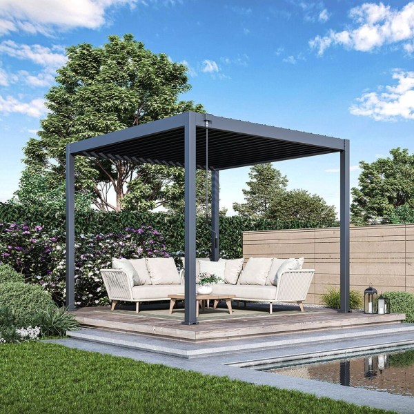 Bioklimatická pergola ECO 3x3 m, ocel - volně stojící