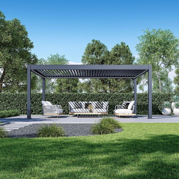 Luxusní ELEKTRICKÁ bioklimatická pergola PRESTIGE 6x4 m, hliník - volně stojící