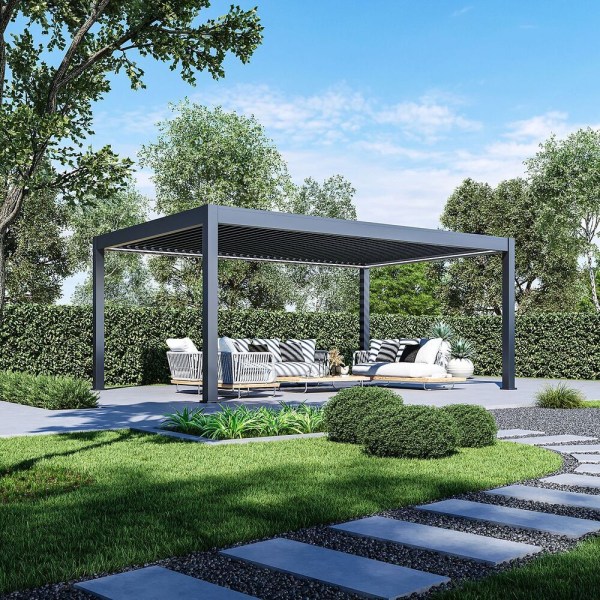 Luxusní ELEKTRICKÁ bioklimatická pergola PRESTIGE 6x4 m, hliník - volně stojící