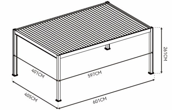 Luxusní ELEKTRICKÁ bioklimatická pergola PRESTIGE 6x4 m, hliník - volně stojící