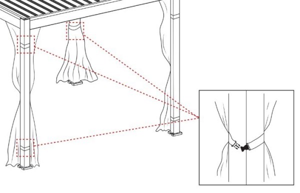 set závěsů a moskytiér pro pergolu ECO 3x3 m