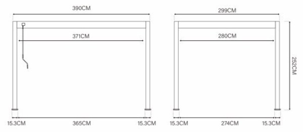 Bioklimatická pergola ECO 4x3 m, ocel - volně stojící