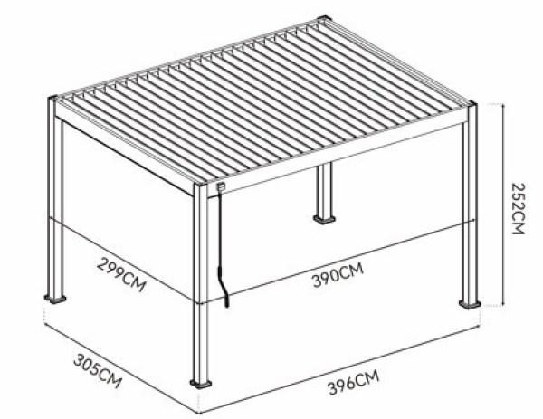 Bioklimatická pergola ECO 4x3 m, ocel - volně stojící