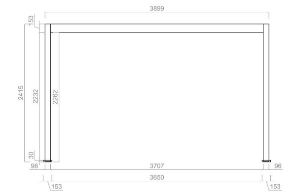 Bioklimatická pergola ECO 4x3 m, ocel - volně stojící