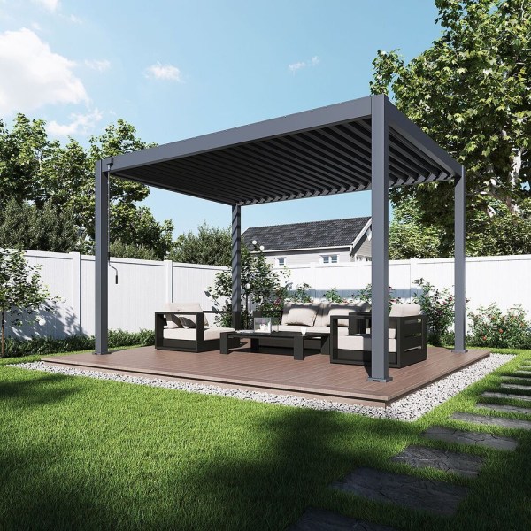 Bioklimatická pergola ECO 4x3 m, ocel - volně stojící