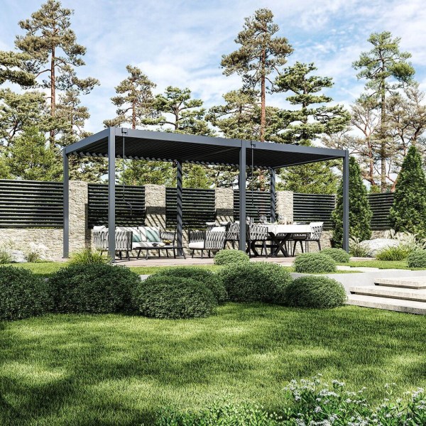 Bioklimatická pergola ECO 6x3 m, ocel - volně stojící