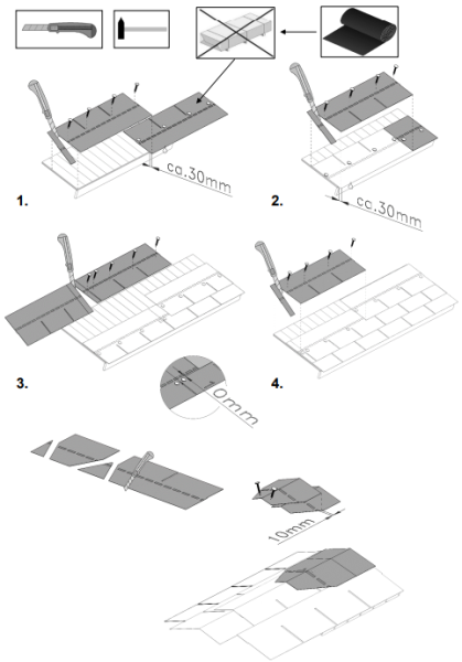  Střešní bitumenové šindele obdélníkové