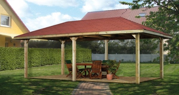 Dřevěný zahradní altán 651 (678 x 380 x 306 cm)